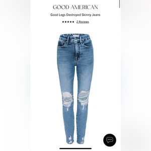 Good American GOOD LEGS Destroyed Skinny Jeans size 16
